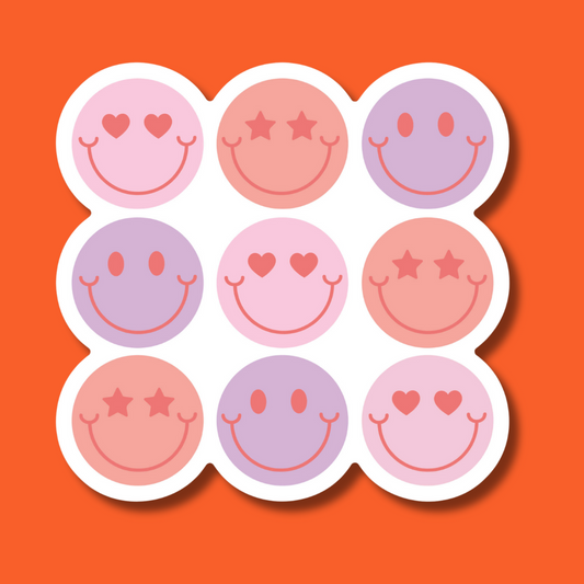 STICKER | Pink and Purple Smiley Faces | KBC0000023