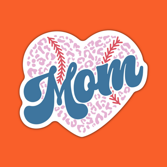 STICKER | Mom Heart Baseball Softball | MOM0000009