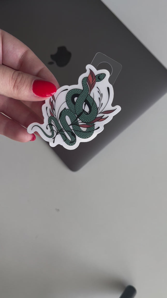 STICKER | Clear Green Snake Floral | KBC0000008